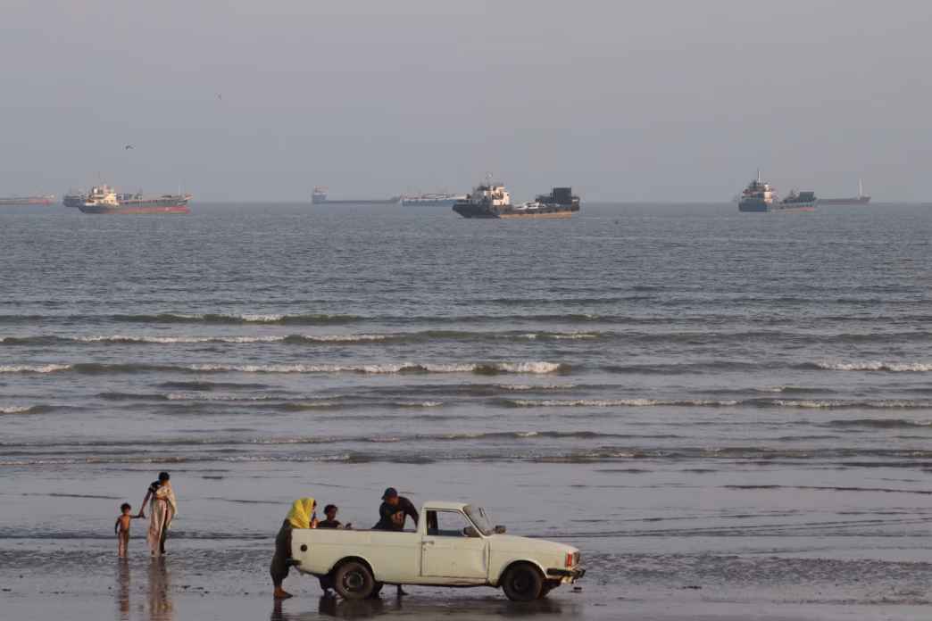 An oil tanker in Gulf waters near the Strait of Hormuz