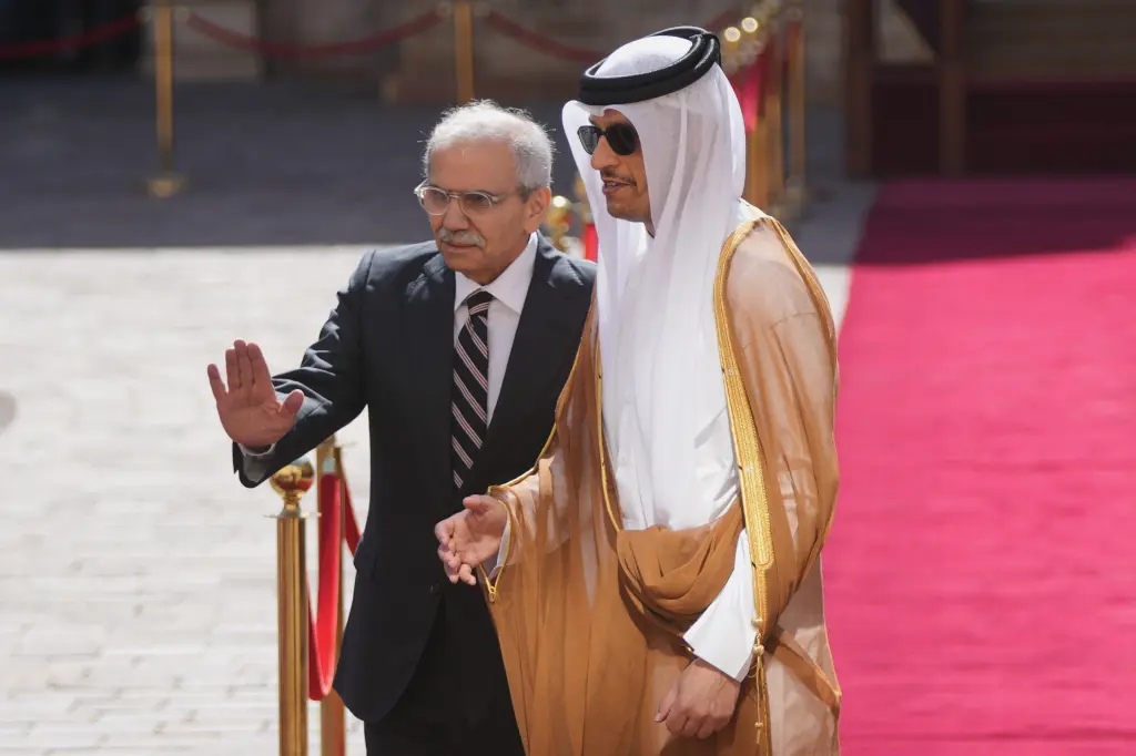Qatari and Lebanese officials at a diplomatic event