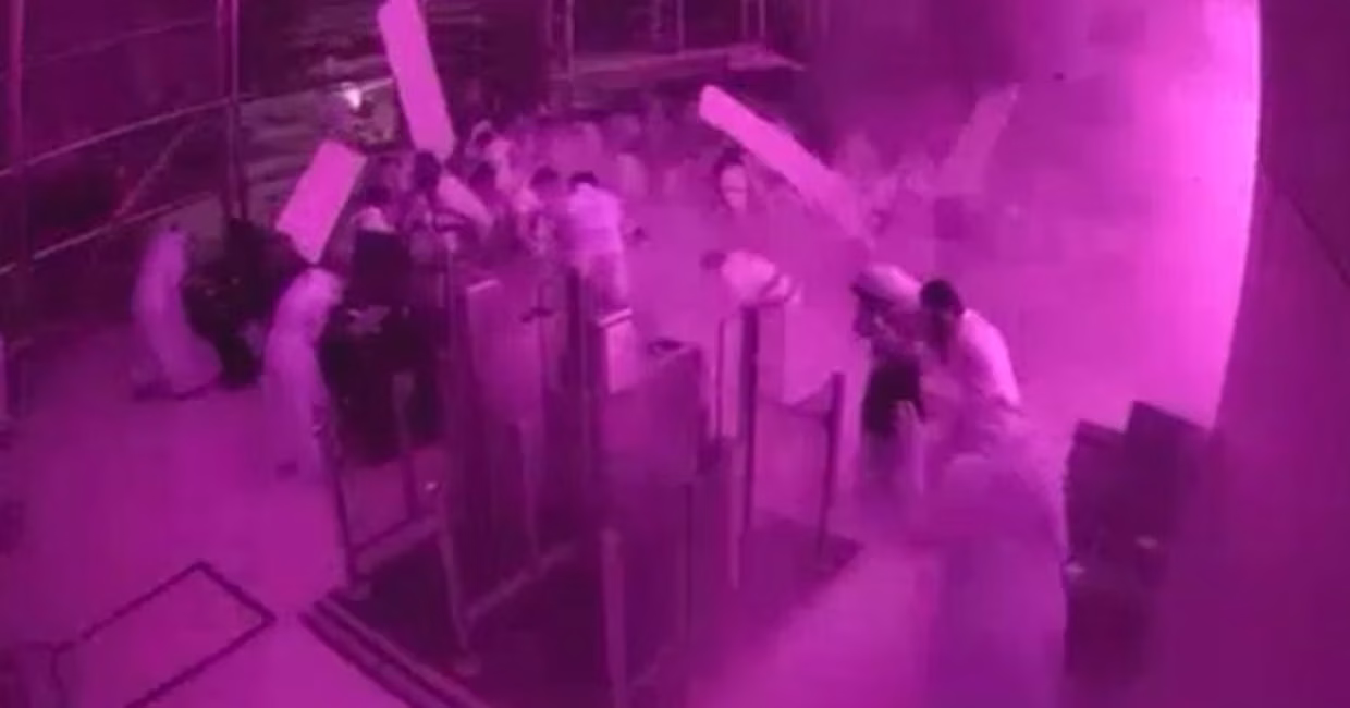 CCTV still from inside King Khalid International Airport during a Houthi missile strike