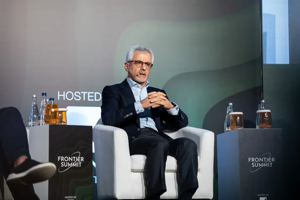 Space42 managing director Karim Sabbagh speaking at Frontier Summit
